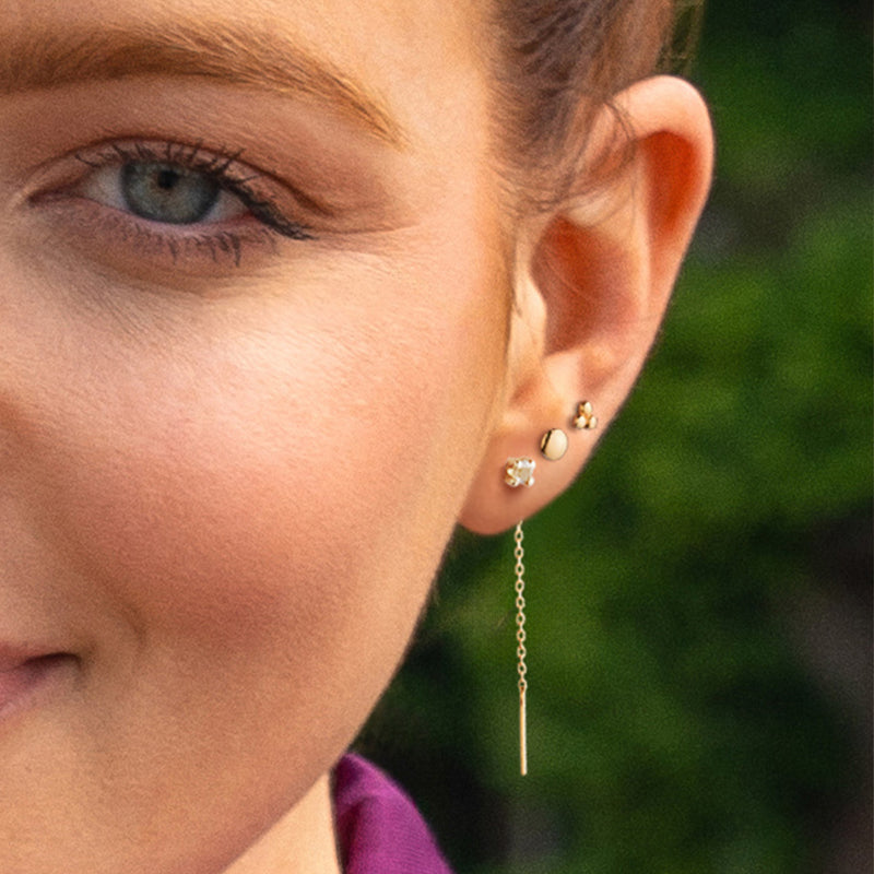 Jackie Gold Van Gogh 14 Karat Gold White Topaz Threater Studs JKE25.567-zoom-