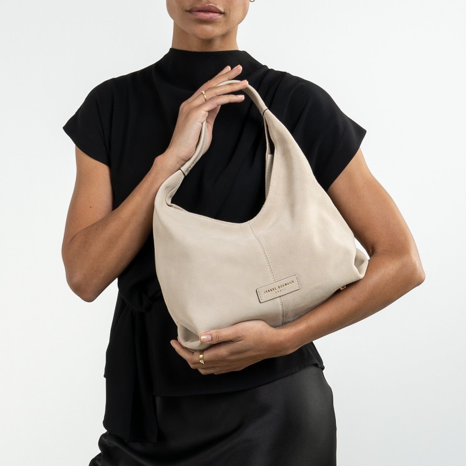 Isabel Bernard Honoré Grace mini cream suede handbag IB21132-170