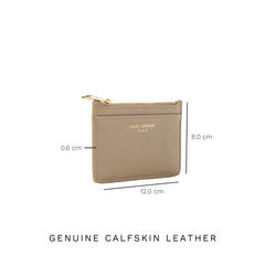 Isabel Bernard Honoré Aveline Taupe Leather Card Holder made of Calfskin IB27017