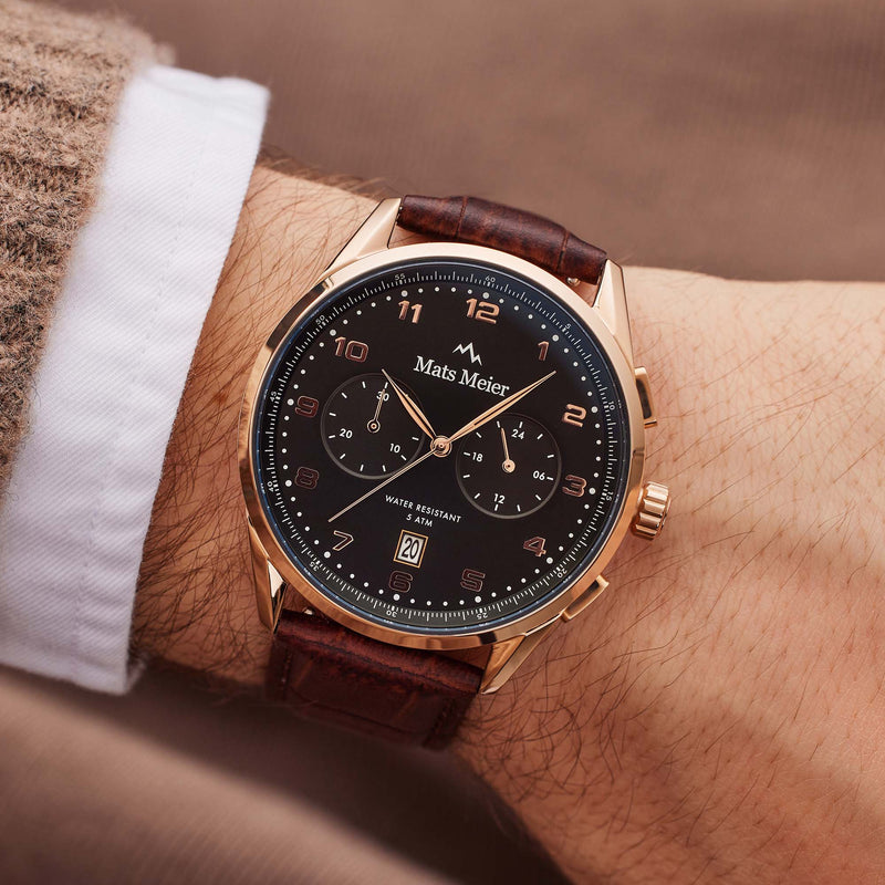 Mats Meier Mont Vélan Hommes Montre Marron MM10001-zoom-