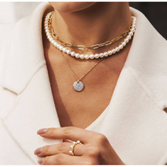 Ania Haie Reimaginer Gold Coloured Sparkling Shell Pearl Ring AH-R069-02G-58