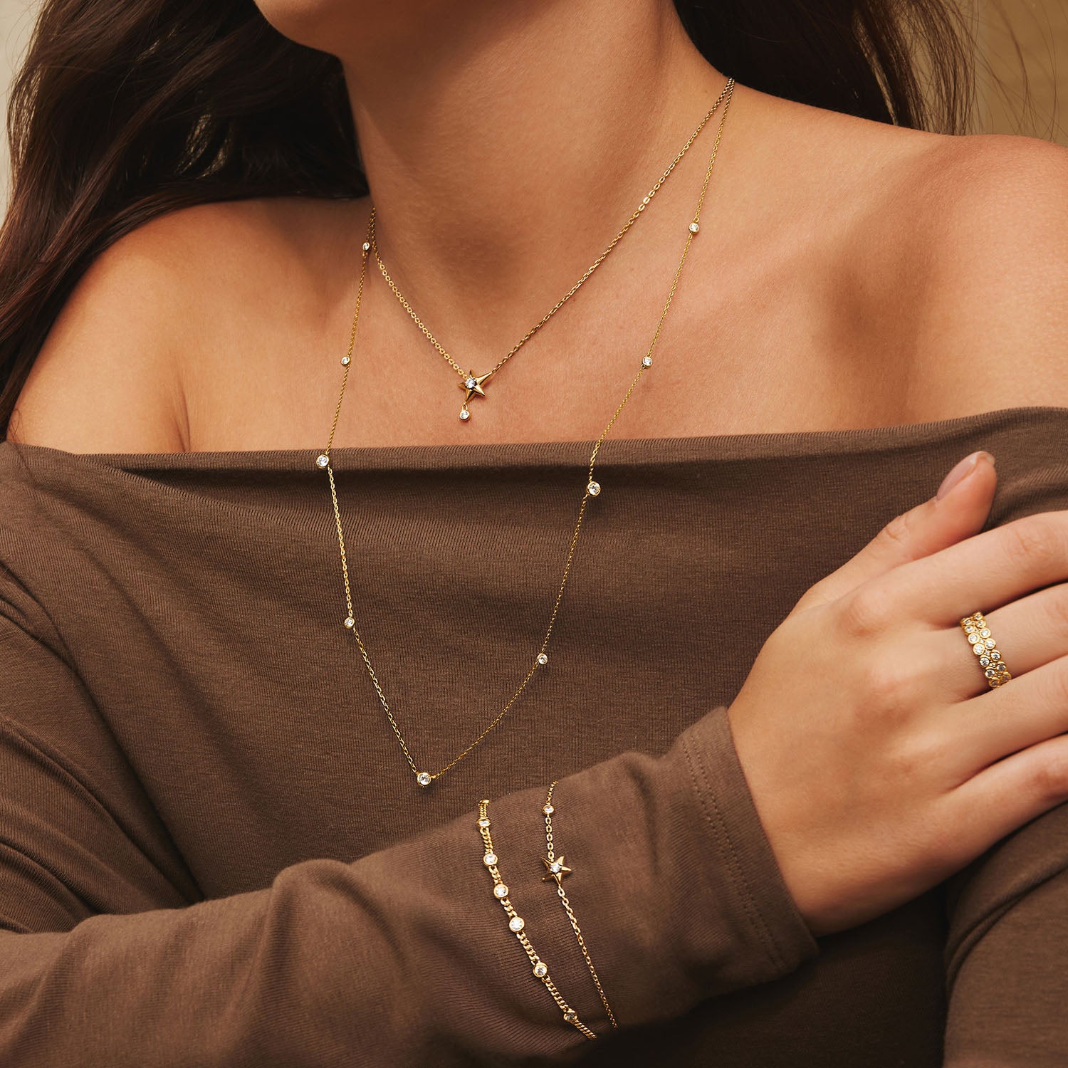Ania Haie Melodic Poet Gold Sparkling Star Bracelet S AH-B066-04G