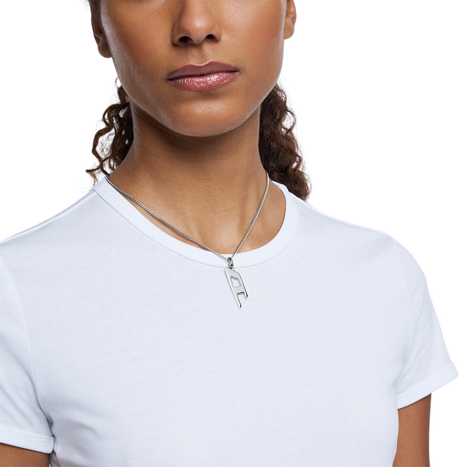 Diesel D Logo Silver Stainless Steel Necklace DX1625040