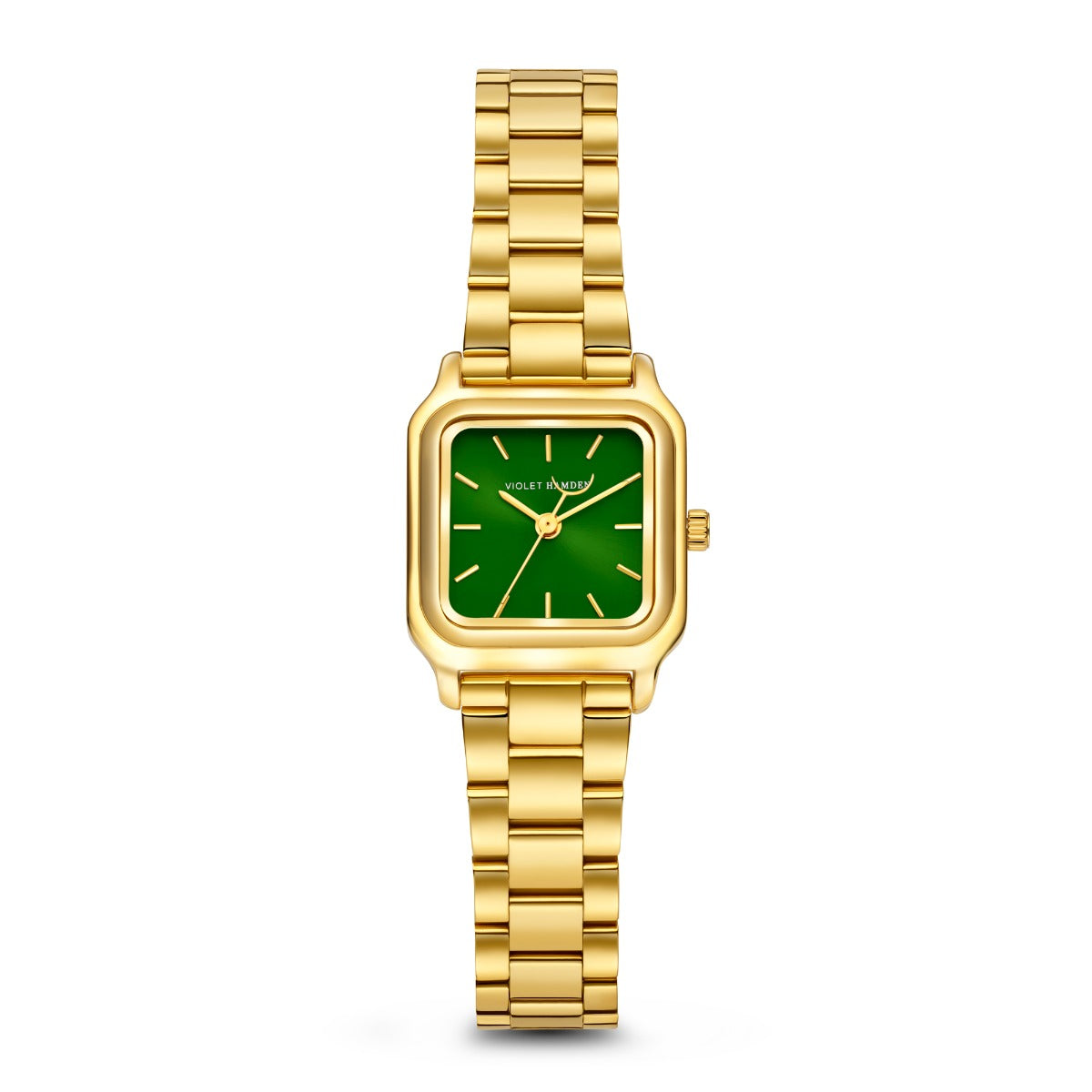 Violet Hamden Dawn Base Square Women's Watch Gold Coloured and Green VH09041