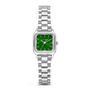 Violet Hamden Dawn Base Montre Carrée Femme Argentée et Verte VH09035