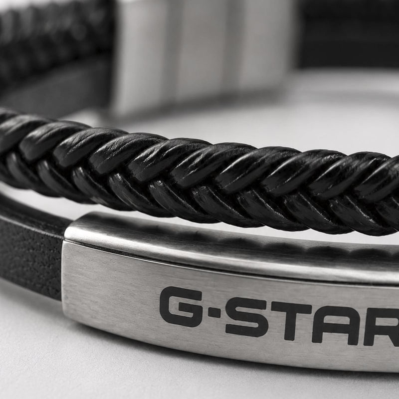 G-STAR Tether02P Bracelet en cuir noir GSJ.109.01-zoom-