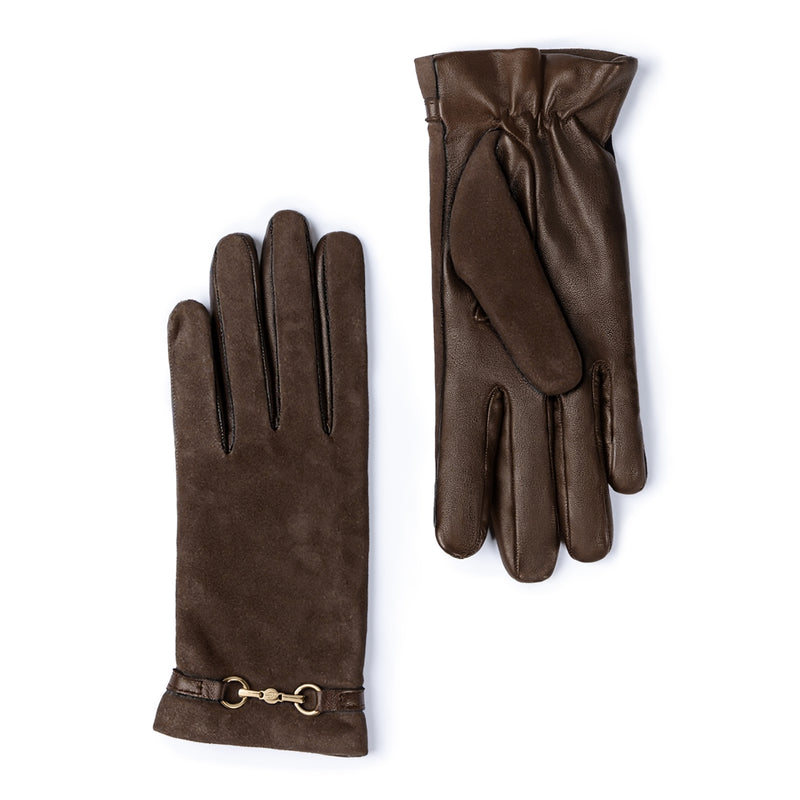 Isabel Bernard Honoré Marcelia gants marron foncé en daim de chèvre IB67001-131-6.5-zoom-