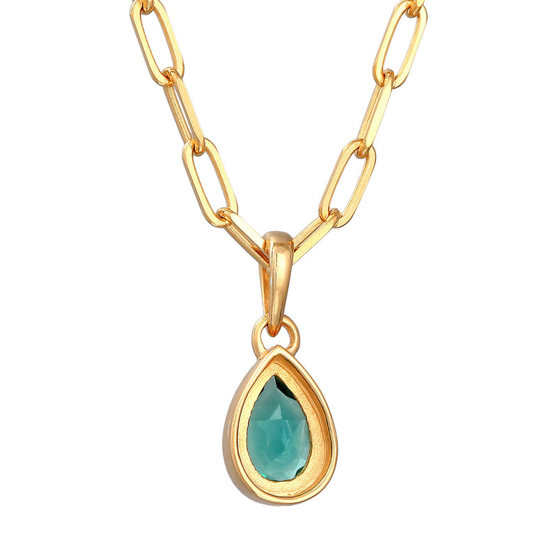 Elli 925 Sterling Silver Link Chain Necklace Gold plated with Quartz 2004-BF-0007907-001-zoom-