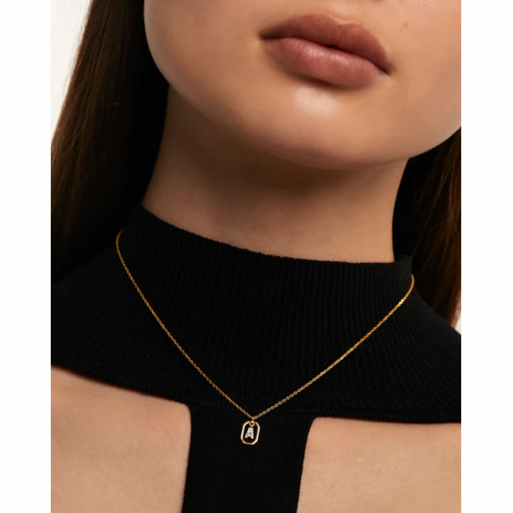 P D Paola Mini Letters 18 karat gold plated Necklace CO01-512-U