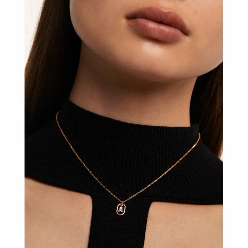 P D Paola Mini Letters Collier Plaqué or 18 carats CO01-512-U-zoom-