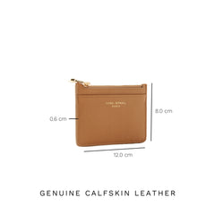 Isabel Bernard Honoré Aveline camel Leather Card Holder made of Calfskin IB27020