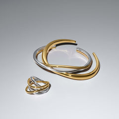 Pandora Essence Gold Plated Two-Tone Entwined Band Ring 164673C00