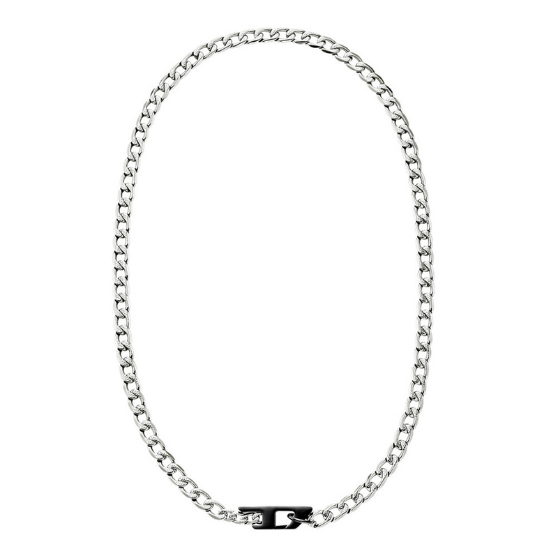 Diesel D Logo Silver and Gold Stainless Steel Necklace DX1636931-zoom-