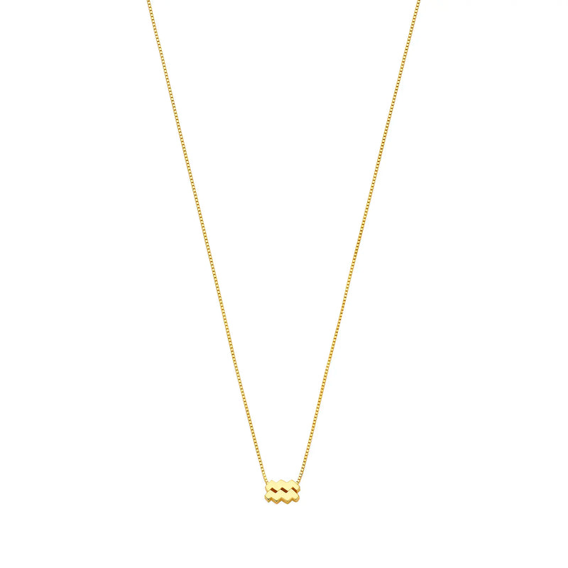 Isabel Bernard Étoiles d’Or Aquarius 14 Carat Gold Venetian Necklace With Horoscope IB340188-zoom-