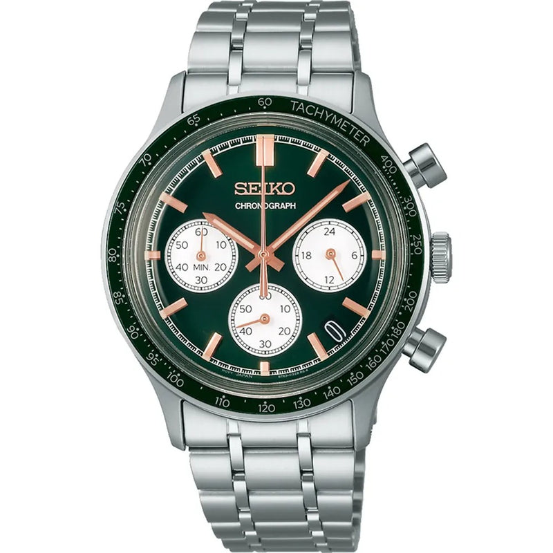 Seiko Green Chronograph Men's Watch SSB481P1-zoom-