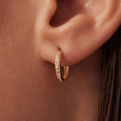 Isabel Bernard Le Marais Merle 14 Karat Gold Hoop Earrings with Zirconia IB360263