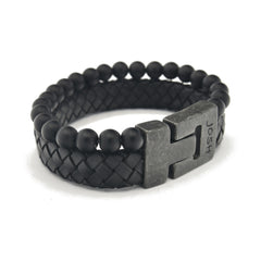 Josh Black Bracelet 24966-BRA-VB/BLACK/L