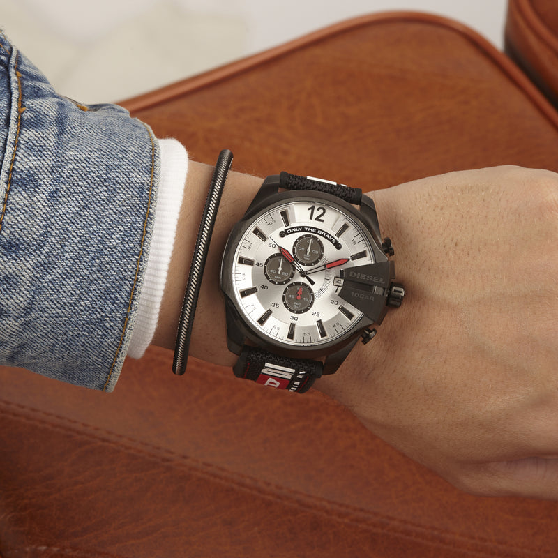 Diesel Mega Chief Hommes Montre Noir DZ4512-zoom-
