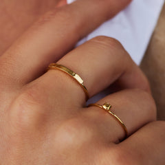 Violet Hamden Sisterhood Moonscape 925 Sterling Zilveren Goudkleurige Ring VH13029G-50 (Maat: 50)