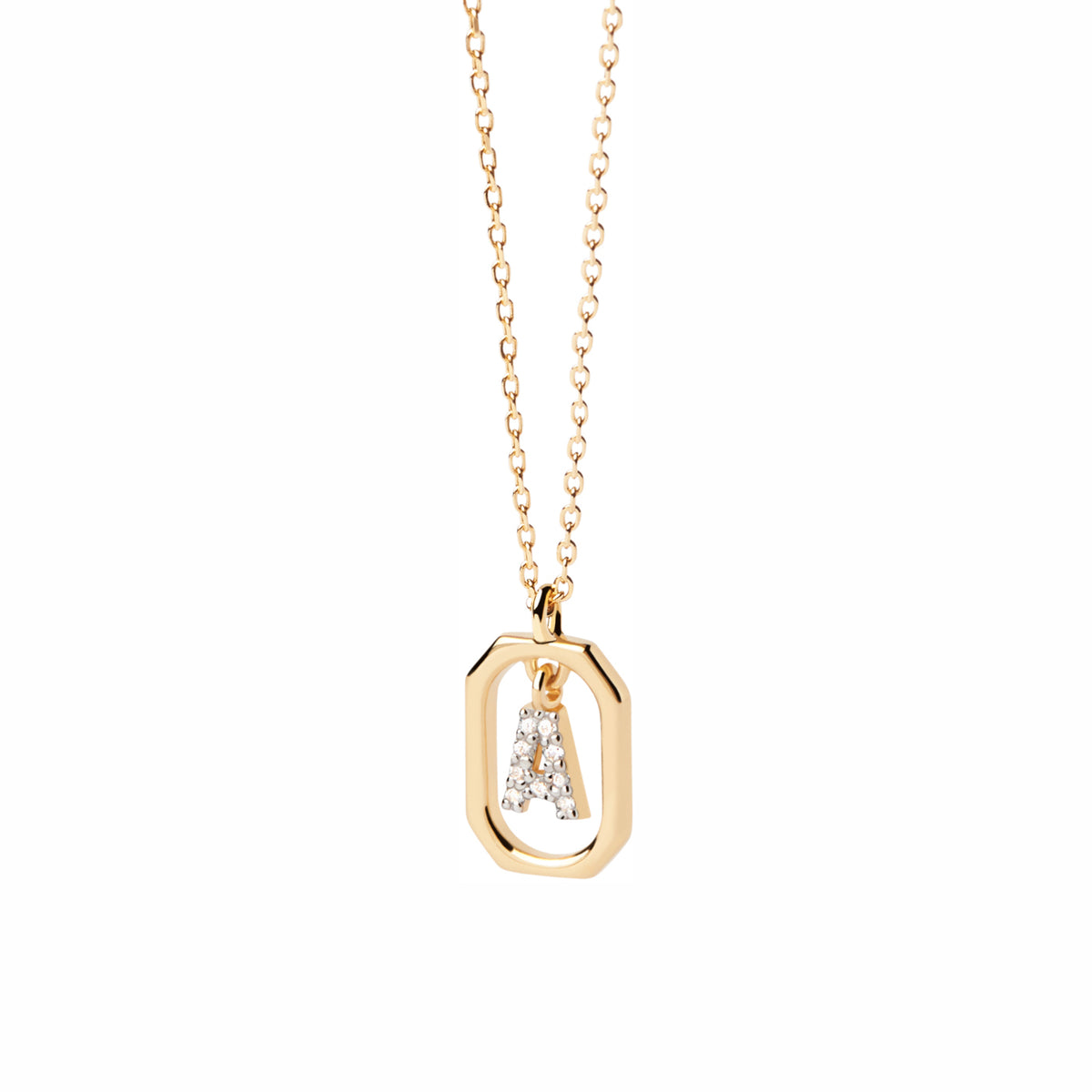 P D Paola Mini Letters 18 karat gold plated Necklace CO01-512-U