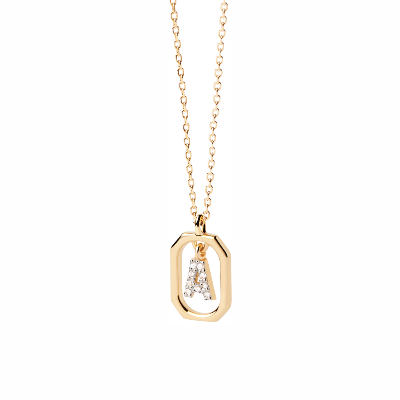 P D Paola Mini Letters 18 karat gold plated Necklace CO01-512-U
