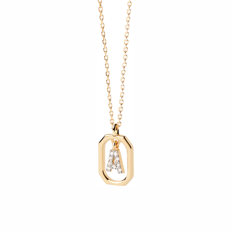 P D Paola Mini Letters Collier Plaqué or 18 carats CO01-512-U-zoom-