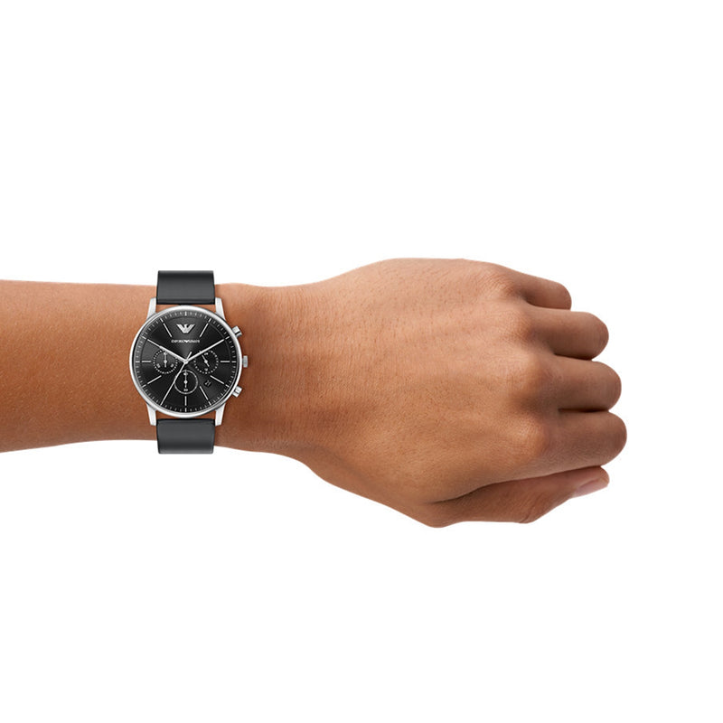 Emporio Armani Round Black Dial Watch AR11774-zoom-