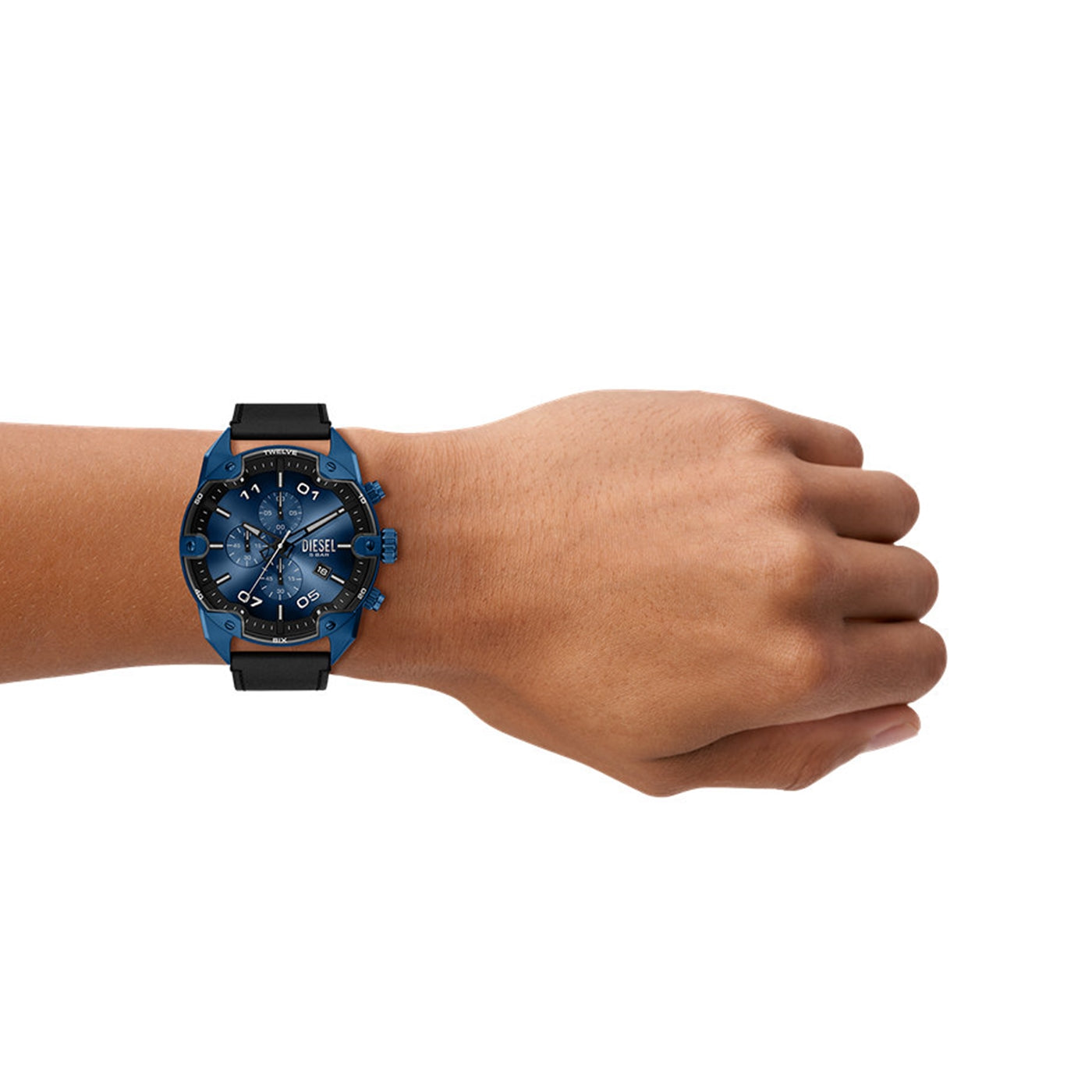 Diesel Spiked Round Dark Blue Dial Watch DZ4703