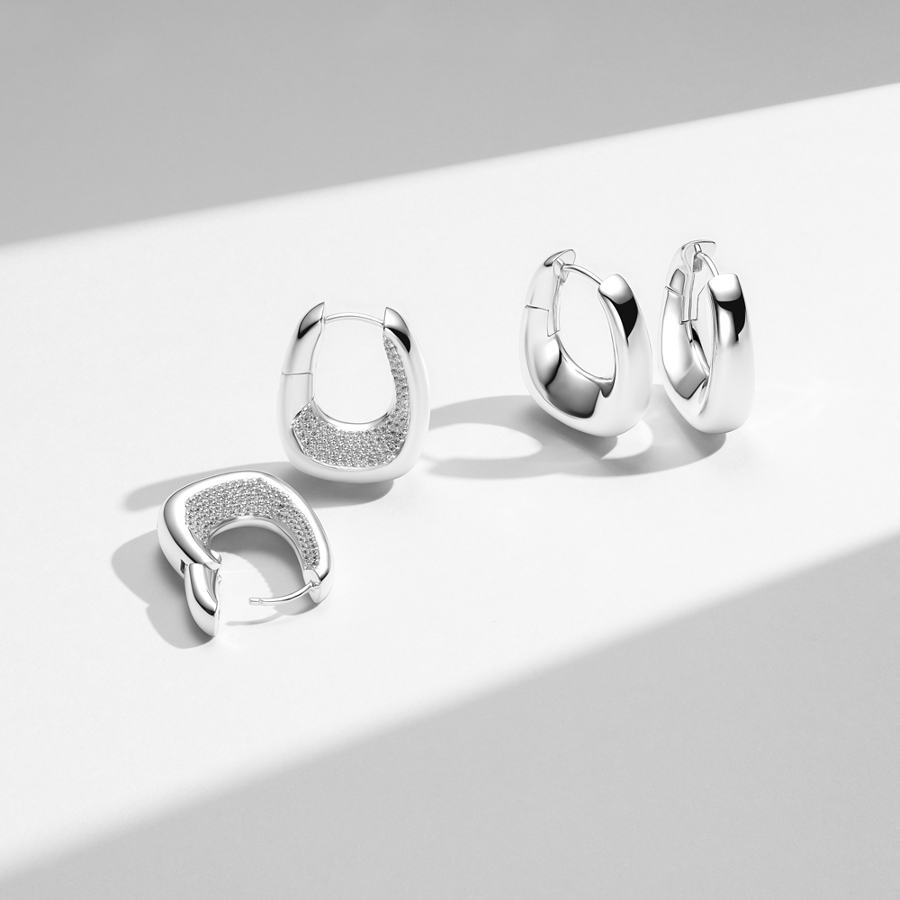 Sif Jakobs 925 Sterling Silver Borsa Grande Earrings SJ-E2621-CZ