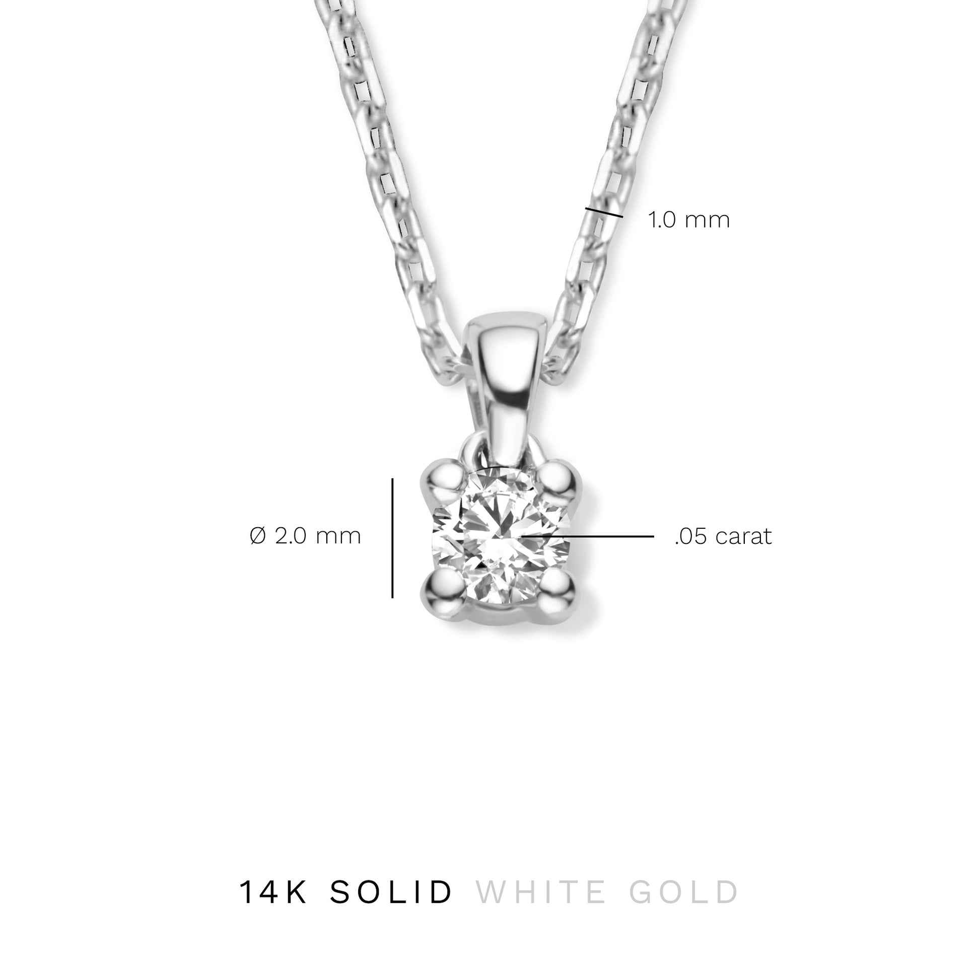 Isabel Bernard De la Paix Céline 14 Carat Whitegold Necklace | diamond 0.05 ct | IBD350004