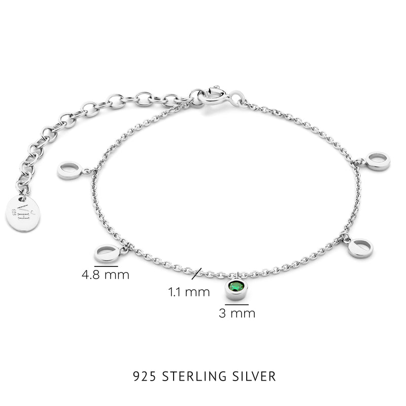 Violet Hamden Luna Bracelet en Argent 925 Sterling avec Lunes et Pierre de Zircon Vert VH320034-zoom-