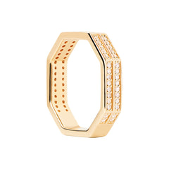 P D Paola The New Essentials 925 Sterling Silver Ring AN01-A06-16with18 Carat Gold Plating
