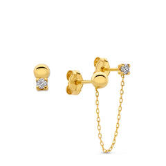 Isabel Bernard Rivoli Cézanne 14 Karat Gold Earrings with 3 Ear Studs IB360272