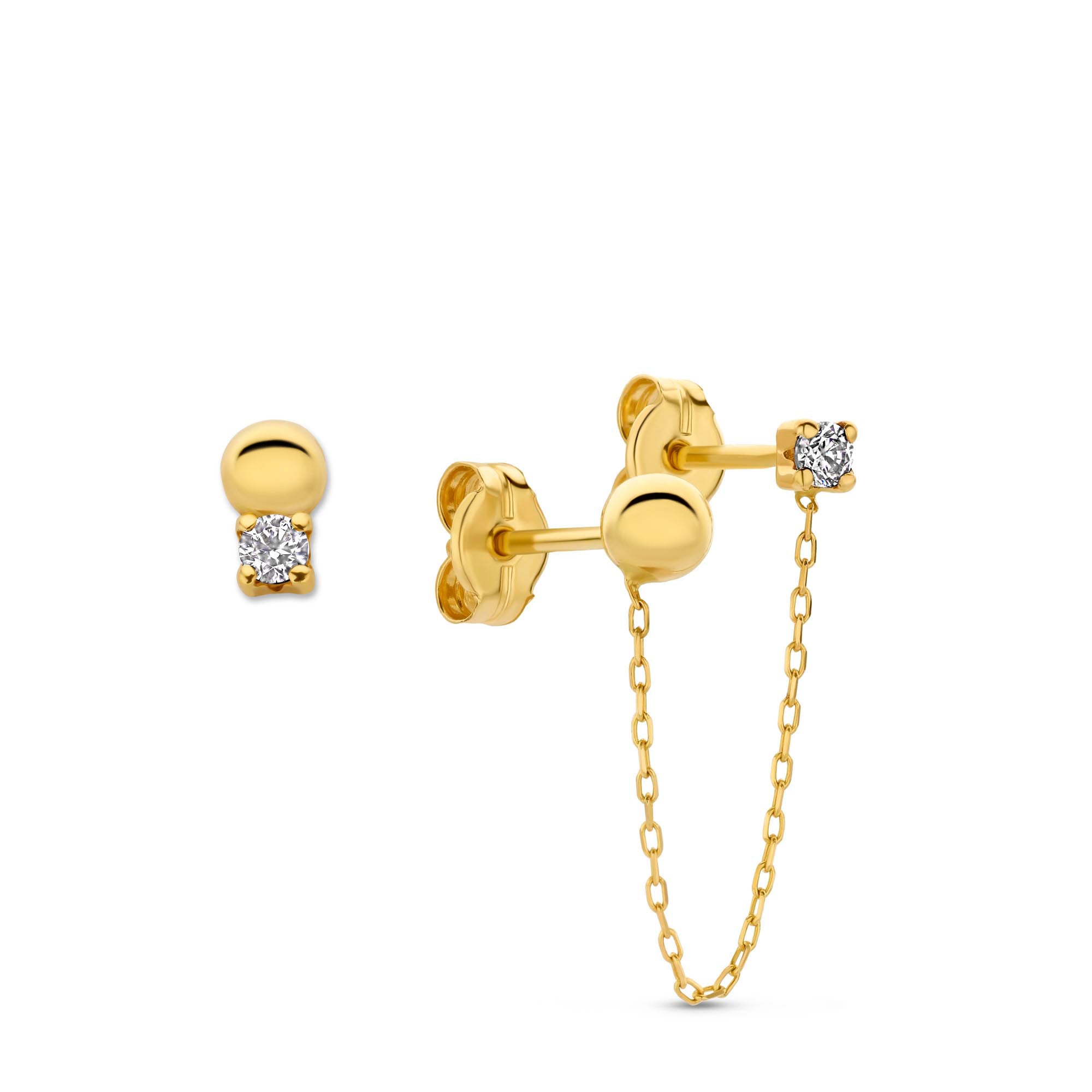 Isabel Bernard Rivoli Cézanne 14 Karat Gold Earrings with 3 Ear Studs IB360272