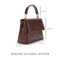 Isabel Bernard Femme Forte Heline Croco Brown Handbag IB21013