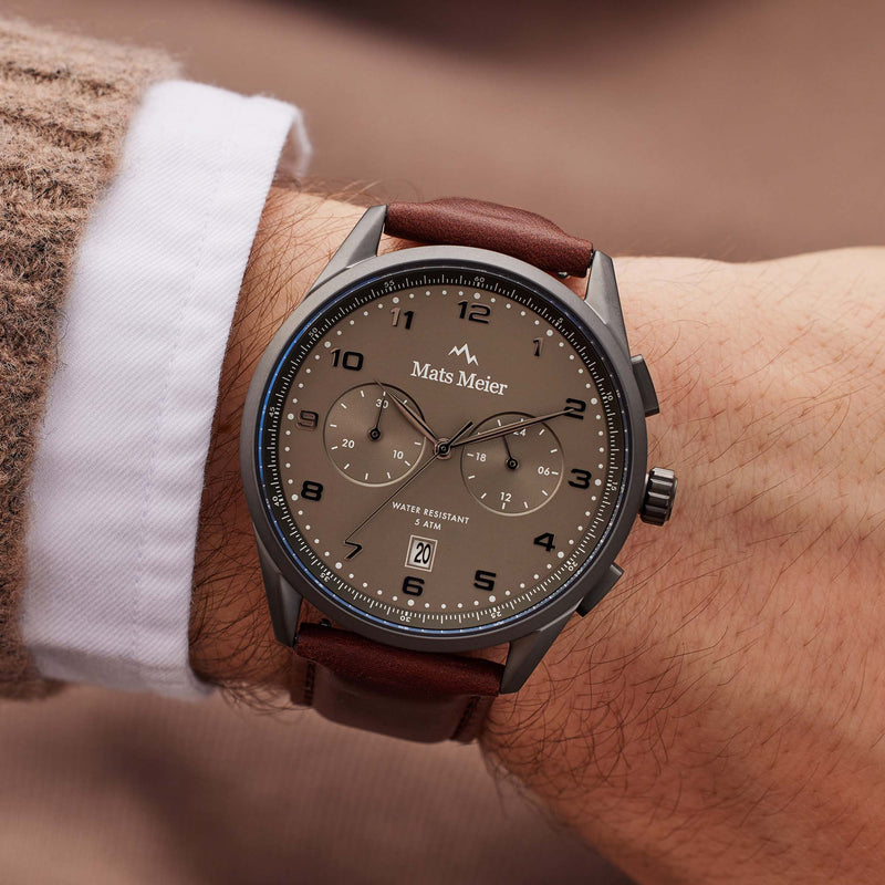 Mats Meier Mont Vélan Hommes Montre Marron MM10005-zoom-