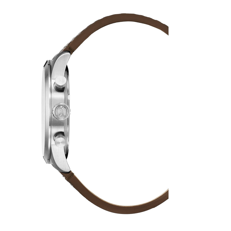 G-STAR Originals Montre Homme en Acier Argenté avec Bracelet en Cuir Marron GSW.504.01-zoom-