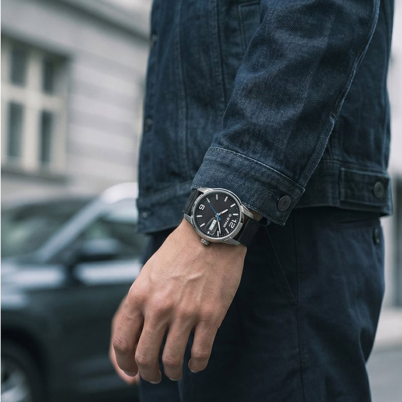G-STAR Selvedge Montre Homme en Cuir Noir GSW.507.02-zoom-