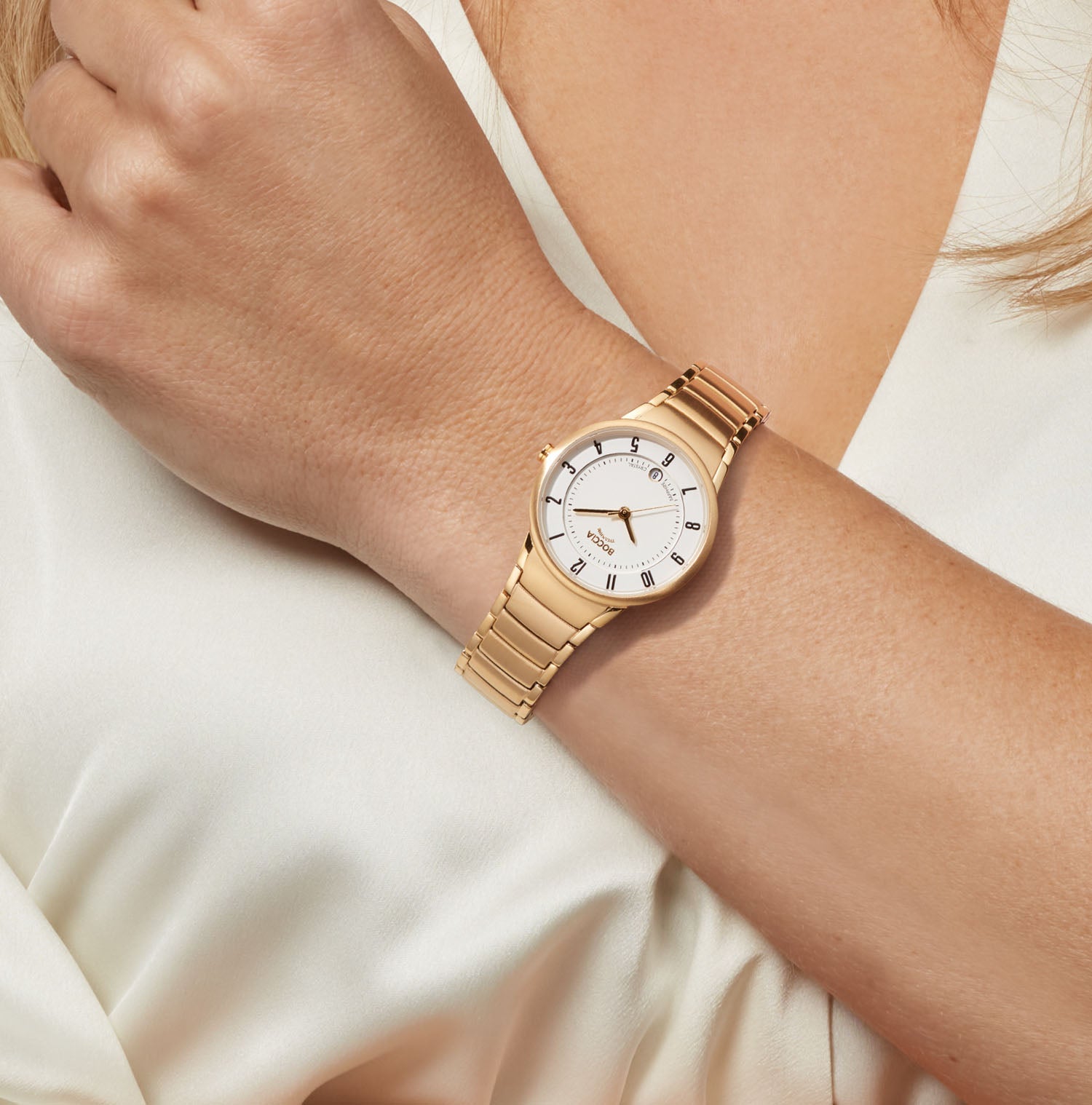 Boccia Titanium Parelmoer Dames Horloge 2002-3158-05