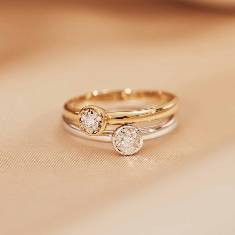 Isabel Bernard De la Paix Inaya bague en or 14 carats avec diamant 0.03 ct IBD330025-48-zoom-