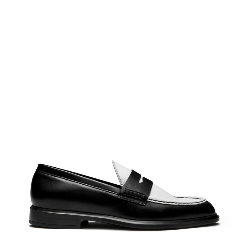 Isabel Bernard Mocassins Vendôme Blandine en cuir de veau noir et blanc IB51015-10176-37-zoom-