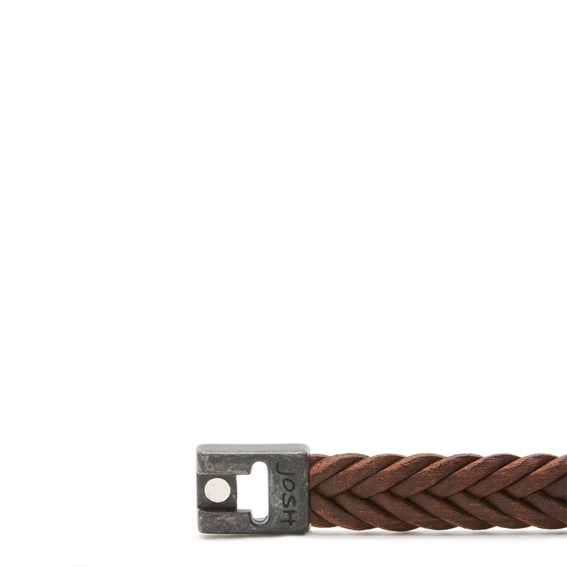 Josh Bracelet vintage noir-marron (longueur : 21,00 cm) 24832-VB-BROWN-M-zoom-