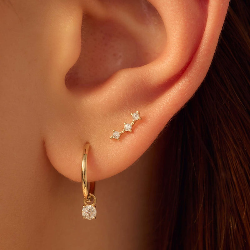Beloro Jewels Monte Napoleone Clous d'oreilles Mea en or 9 carats avec zircone BO360085-zoom-