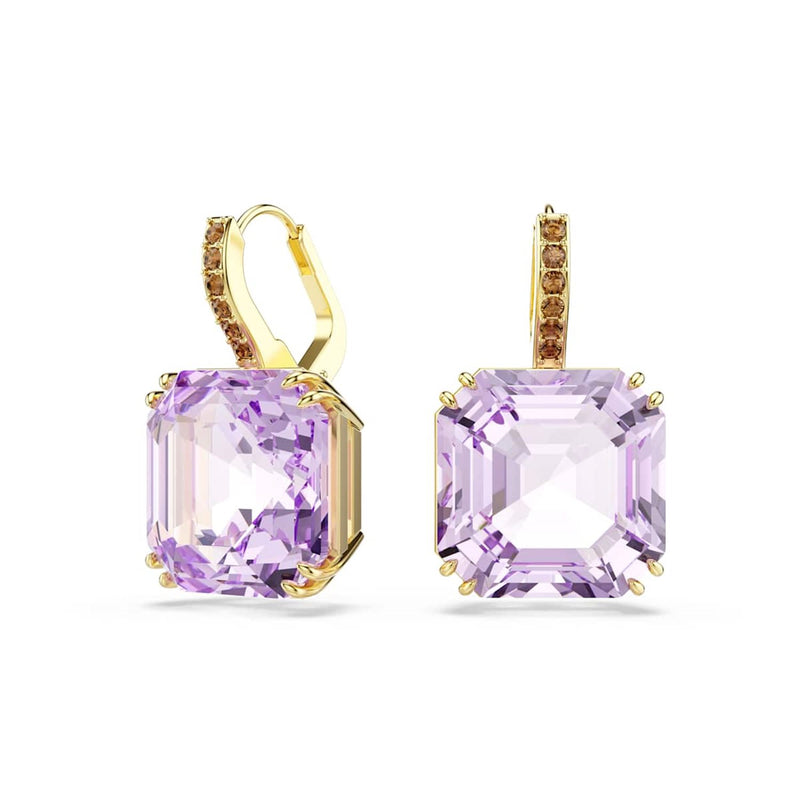 Swarovski Boucles d'oreilles Millenia couleur or avec cristal violet 5759990-zoom-