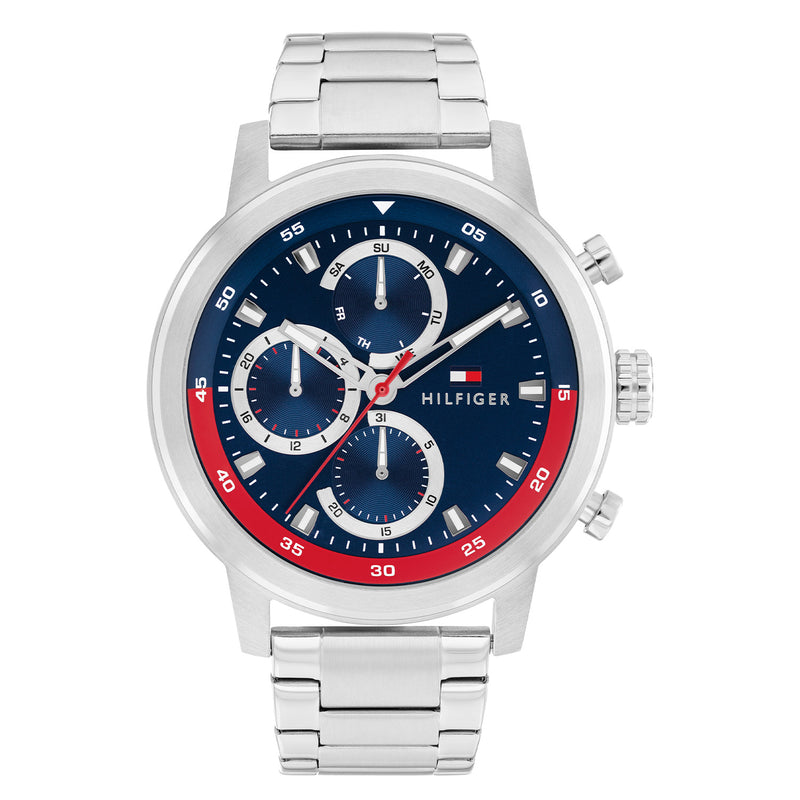 Tommy Hilfiger Rocky Montre Pour Homme Argentée et Bleue TH1792179-zoom-