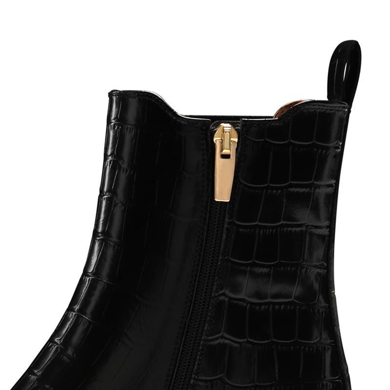 Isabel Bernard Bottes Amandine en cuir de veau noir croco IB53010-201-36-zoom-