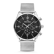 Mats Meier Grand Cornier chronograph men's watch silver colored with black MM00132