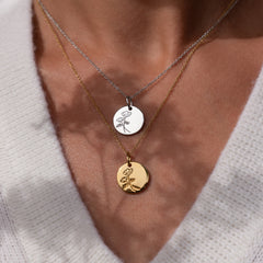 Violet Hamden Venus 925 Sterling Silver Gold-coloured Necklace with Birthflower VH340025-AUG