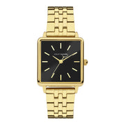 Violet Hamden Dawn Base Montre Carrée Femme Dorée et Noire VH09025