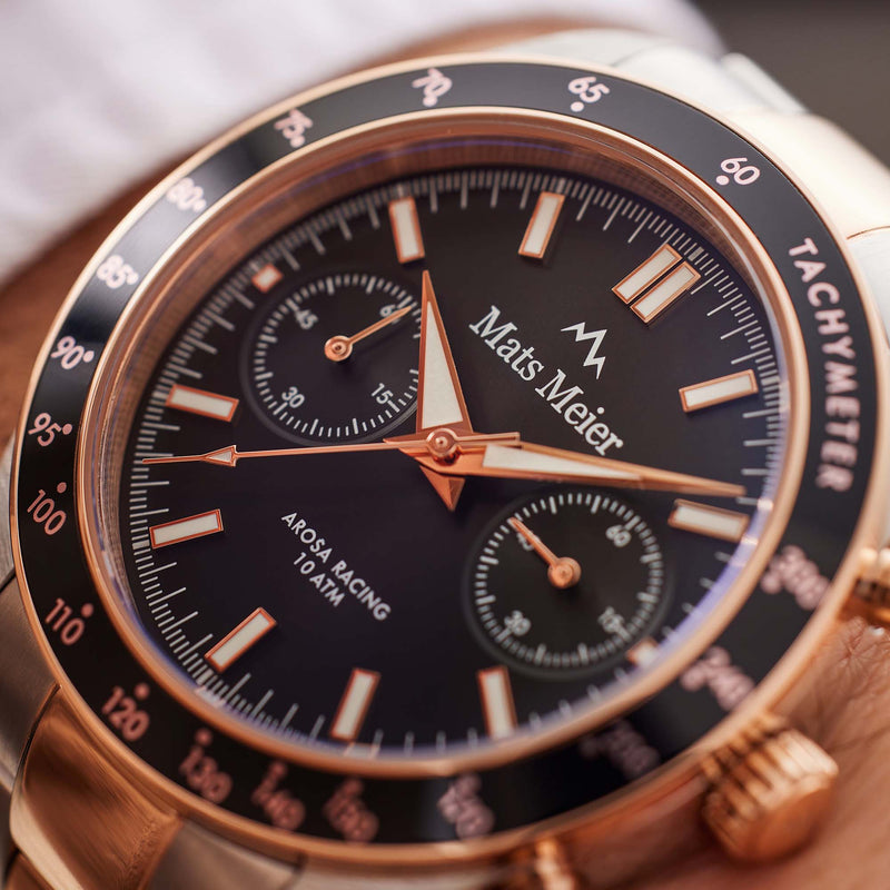 Mats Meier Arosa Racing Hommes Montre Or rose MM50006-zoom-